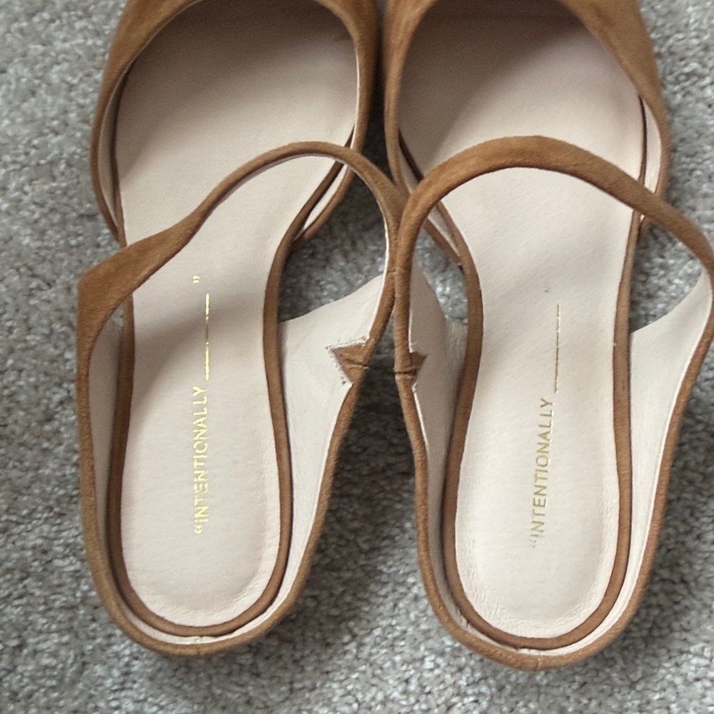 INTENTIONALLY BLANK Tan Suede Mules - Picture 5 of 5